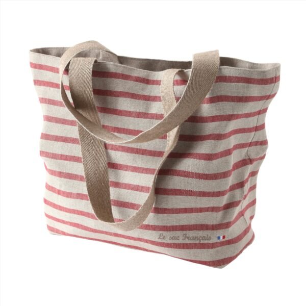 CHARVET ??DITIONS Sac Fran?ais Striped Linen Bag (Red)